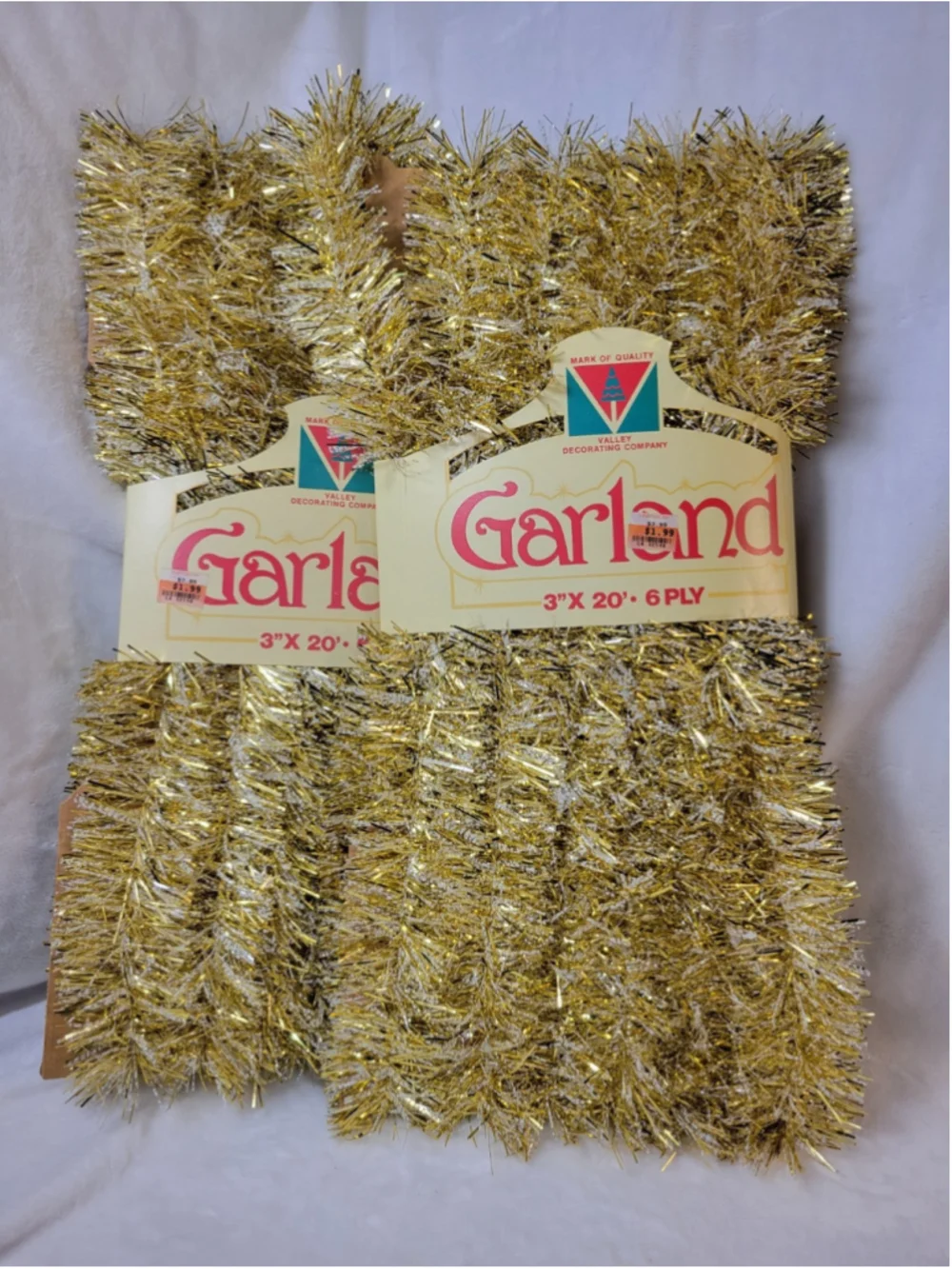 Vintage Valley Decorating Co Christmas Garland Gold White 3